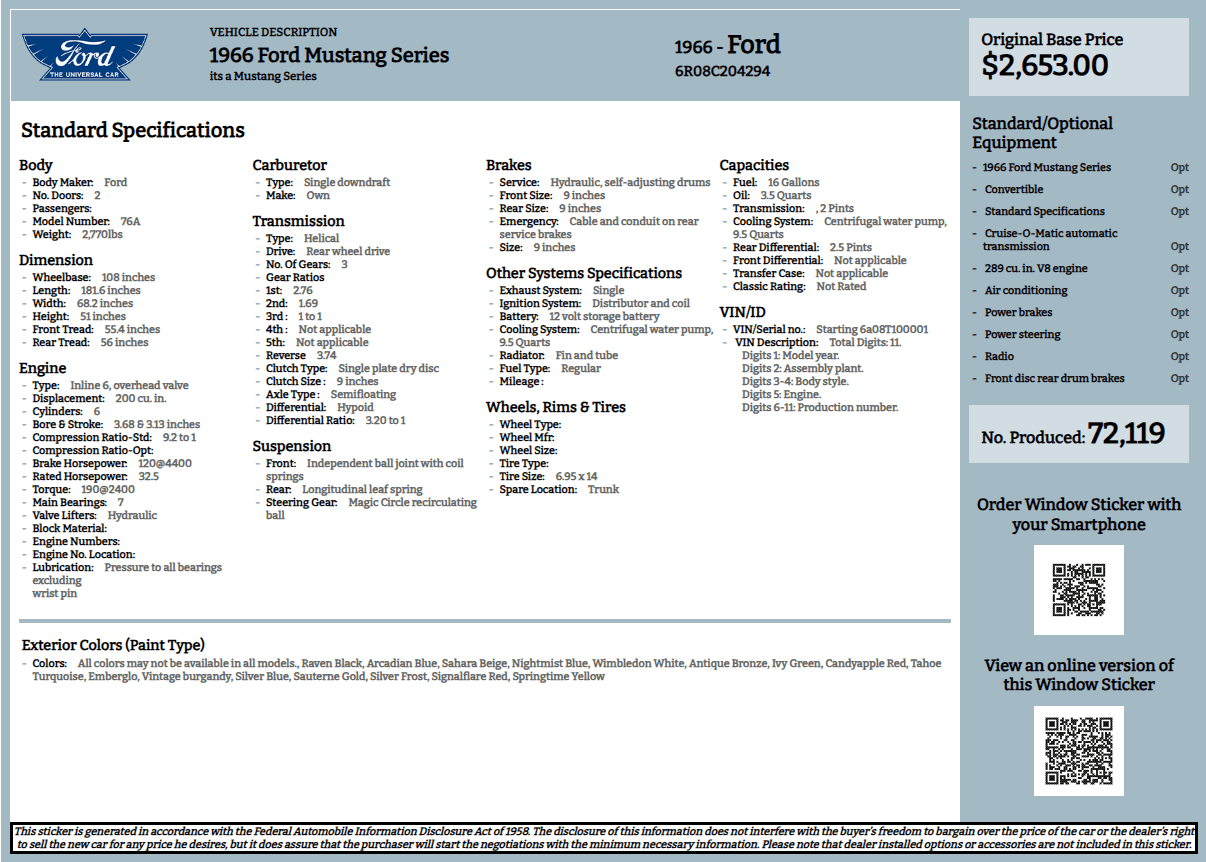 Build Sheet Sample